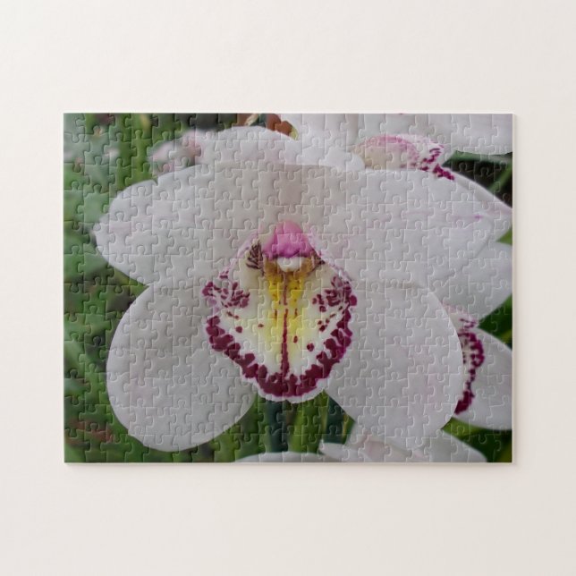White Orchid II Elegant Floral Jigsaw Puzzle (Horizontal)