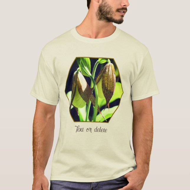 White Orchid Lady Slipper Flower Pair Personalized T-Shirt (Front)