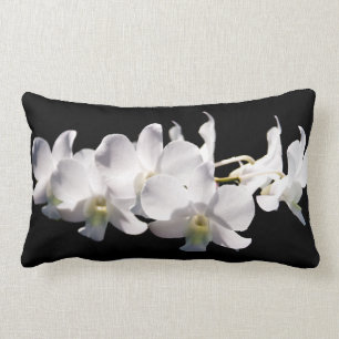 White Orchid Lumbar Pillow