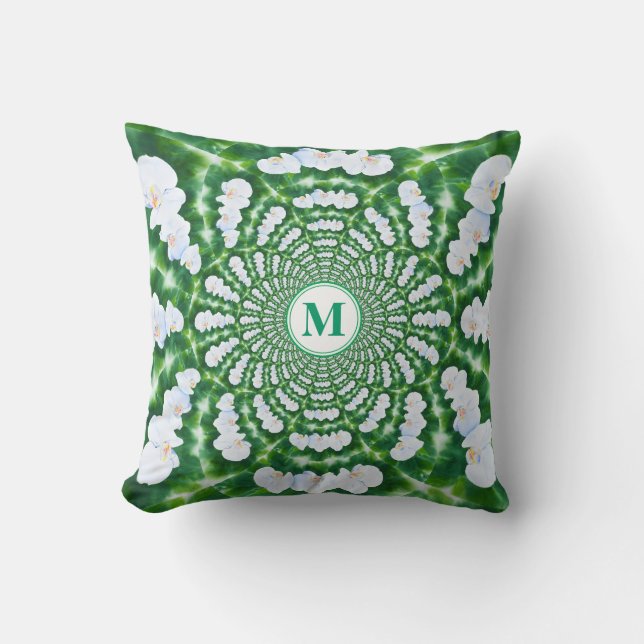 White Orchid Mandala Cushion (Front)