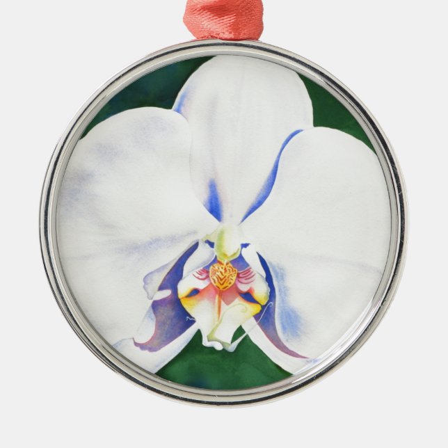 White Orchid Metal Tree Decoration (Front)