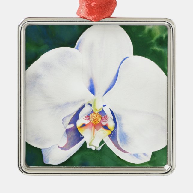 White Orchid Metal Tree Decoration (Front)