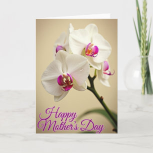 White Orchid Mothers Day Card