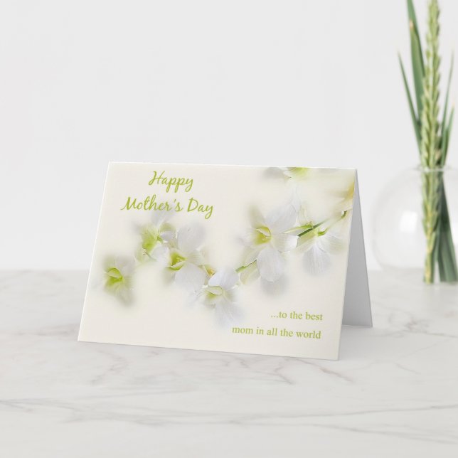 White Orchid Mother's Day Card (Front)