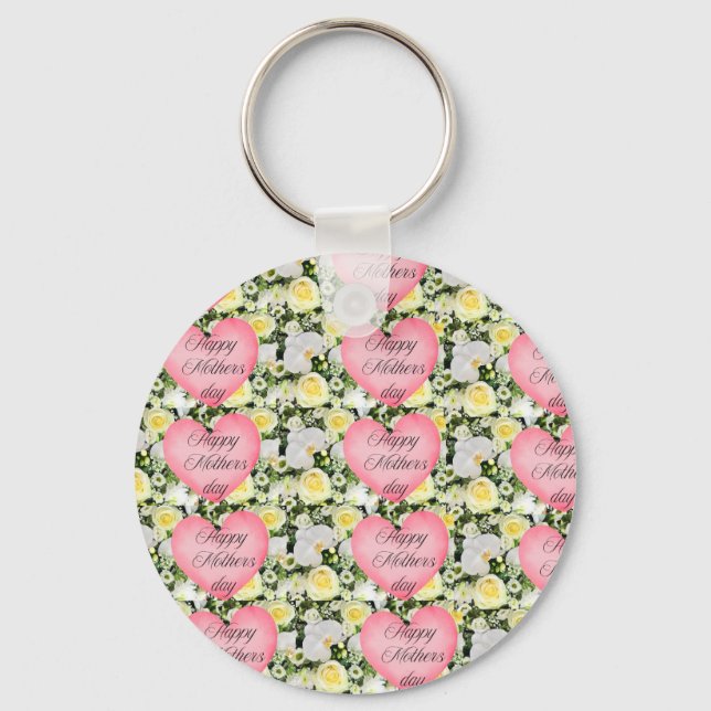 White Orchid Mothers day Key Ring (Front)