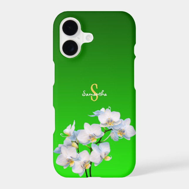 White Orchid on Green Phone case (Back)