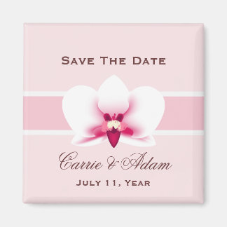 White Orchid Save the Date Magnet