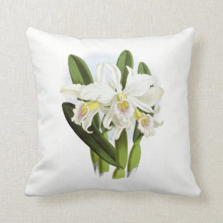 White Orchid Throw Pillow