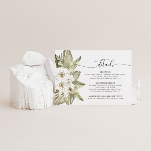 White Orchid Wedding Details Card (Creator Uploaded)