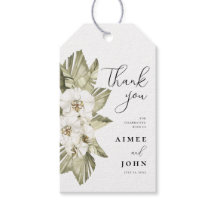 White Orchid Wedding Favour Tag