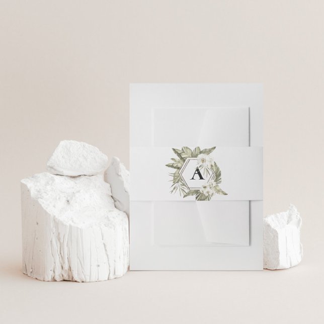 White Orchid Wedding Invitation Belly Band (Creator Uploaded)