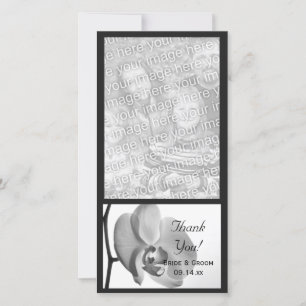 White Orchid Wedding Thank You Photo Card