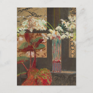 White Orchids and a Peony   Leon Wyczółkowski Postcard