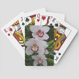 White Orchids Beautiful Tropical Flowers Playing Cards