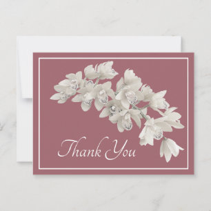 White Orchids Blush Background Thank You Postcard
