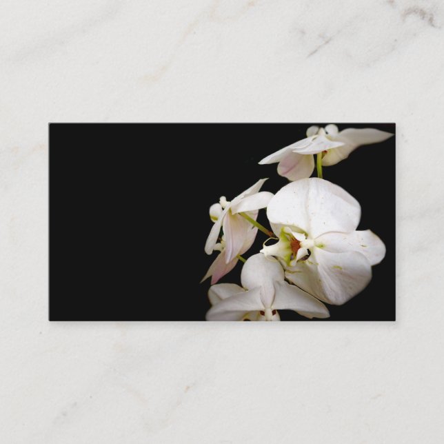 white orchids business card custom double sided (Front)