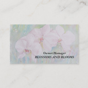 WHITE ORCHIDS CUSTOMIZABLE BUSINESS CARDS