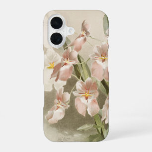 White Orchids Flower Vintage Old Illustration iPhone 16 Case