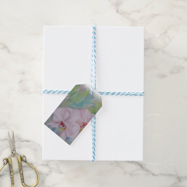 WHITE ORCHIDS GIFT TAGS (With Twine)