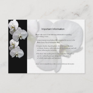 White Orchids Information Sheet Enclosure Card