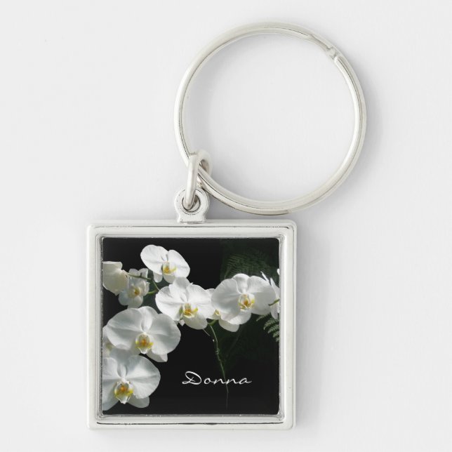 White Orchids Keychain (Front)