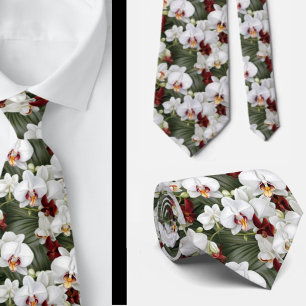 White Orchids Orchid Floral Flowers  Tie