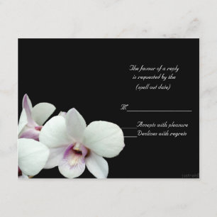 white orchids rsvp card