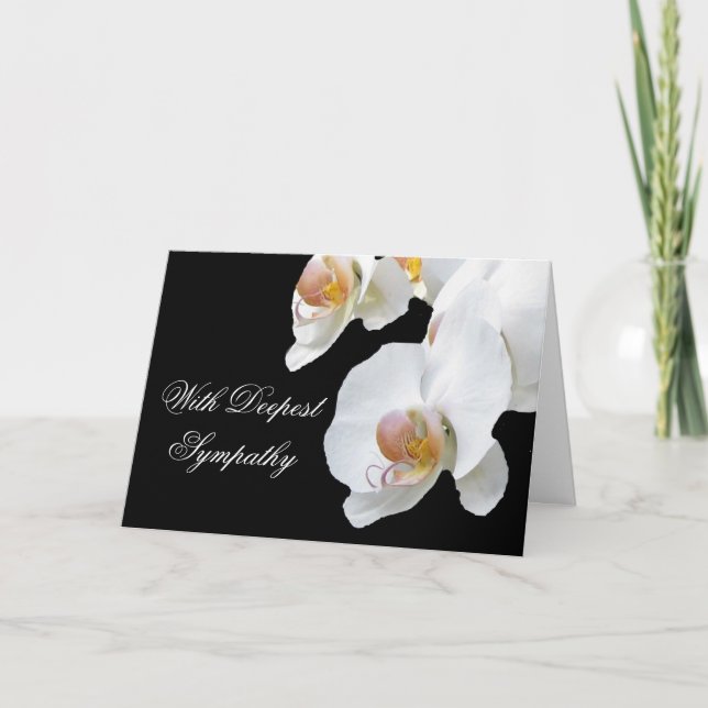 White Orchids Sympathy Card (Front)