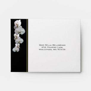 White Orchids Wedding RSVP Envelope