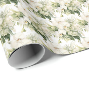 White Orchids  Wrapping Paper
