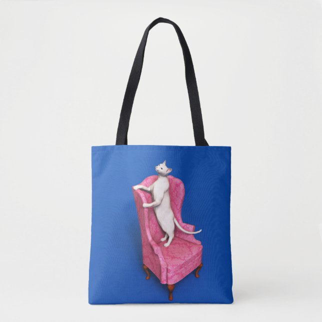 White oriental cat tote bag (Front)