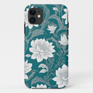 White oriental flower design Case-Mate iPhone case