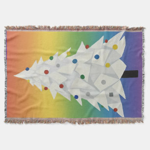 White origami Christmas Tree Throw Blanket