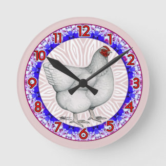 White Orpington Hen Clock