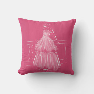White Out Negative Space Gown Cushion