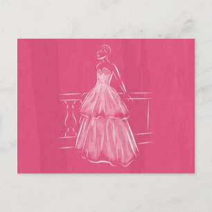White Out Negative Space Gown Postcard