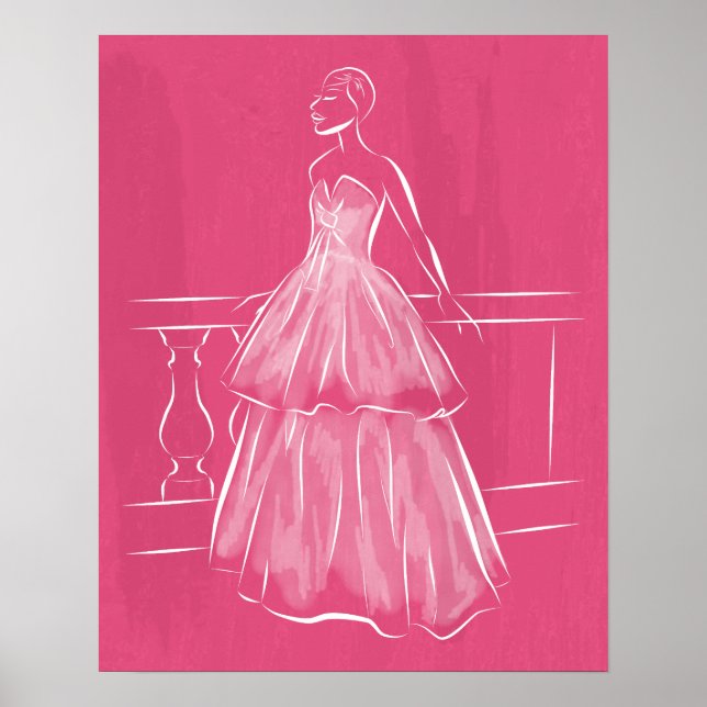 White Out Negative Space Gown Poster (Front)