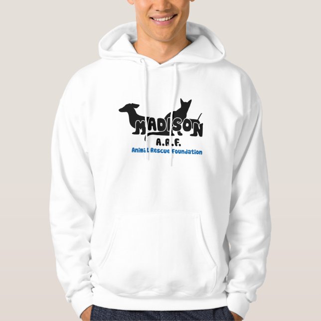 white outline logo hoodie (Front)