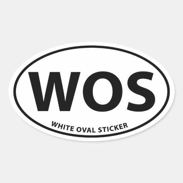 White Oval Sticker (Front)