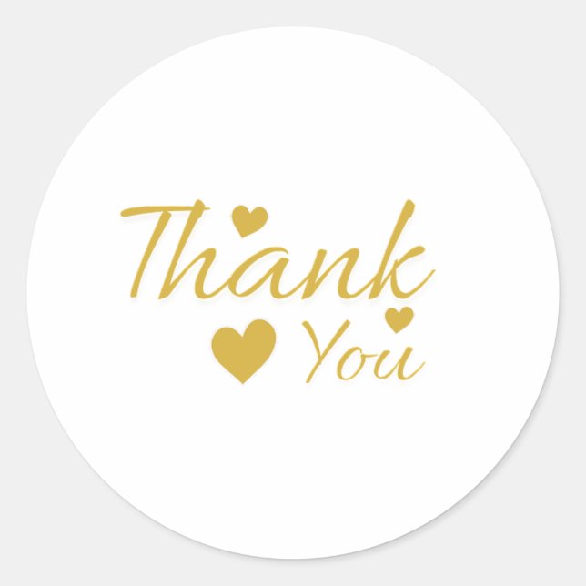 White oval Thank You Classic Round Sticker (Front)