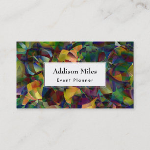 White Over Colourful, Kaleidoscopic Art Business Card