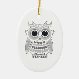 White Owl Ceramic Tree Decoration