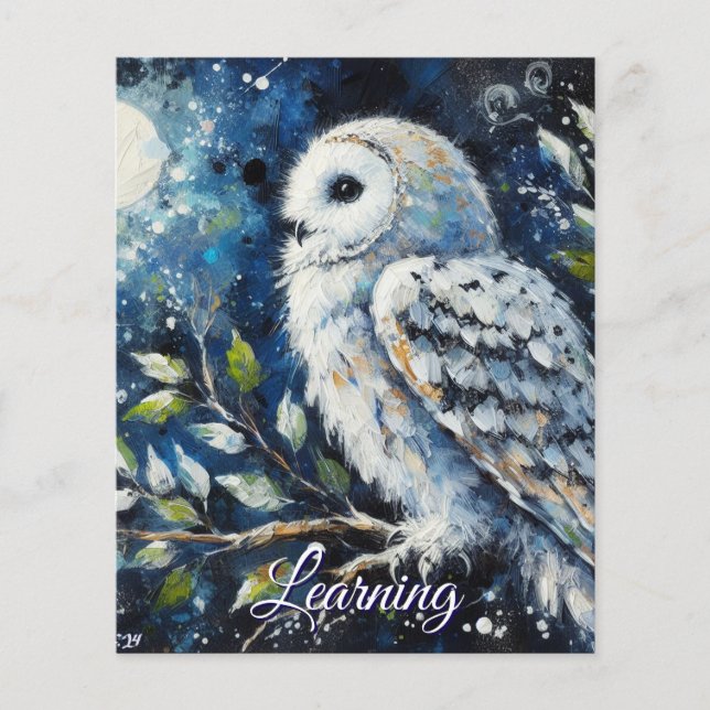 White Owl Personalised Decoupage Scrapbook Paper (Front)