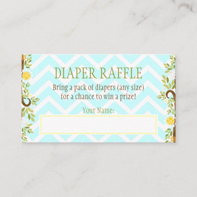 White Owls - Diaper Raffle Ticket Enclosure Card (Front)