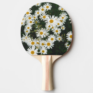 White Oxeye Daisy, Moon Daisy Meadow Ping Pong Paddle