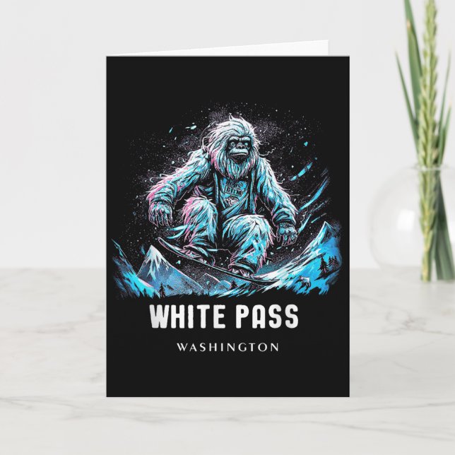White P Washington Ski Skiing Skier _1  Card (Front)