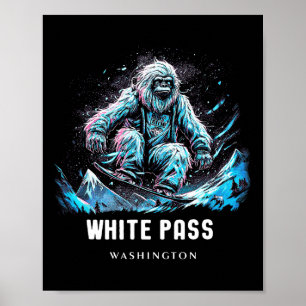 White P Washington Ski Skiing Skier _2 Poster
