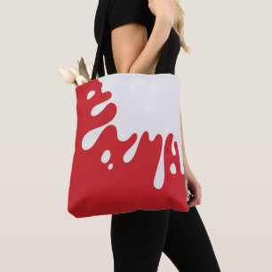 White Paint Splash Cardinal Red Tote Bag