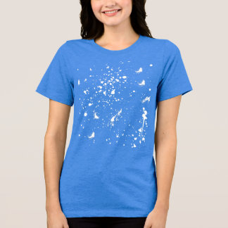 White Paint Splash Graphic Stain White Ink Splat Tri-Blend Shirt