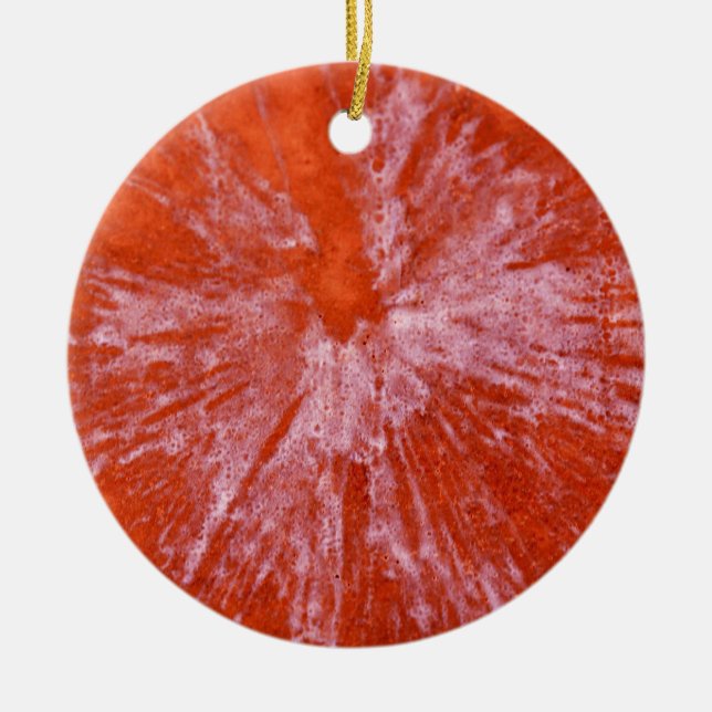 White Paintball on Red Ceramic Tree Decoration (Front)